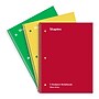 TRU RED 3‑Subject Notebook, 8” x 10.5”, Wide Ruled, 120 Sheets, Assorted Colors, 3‑Pack~#|#~57E29888-2B09-410F-A1B2AD4F7B52C210_sc7