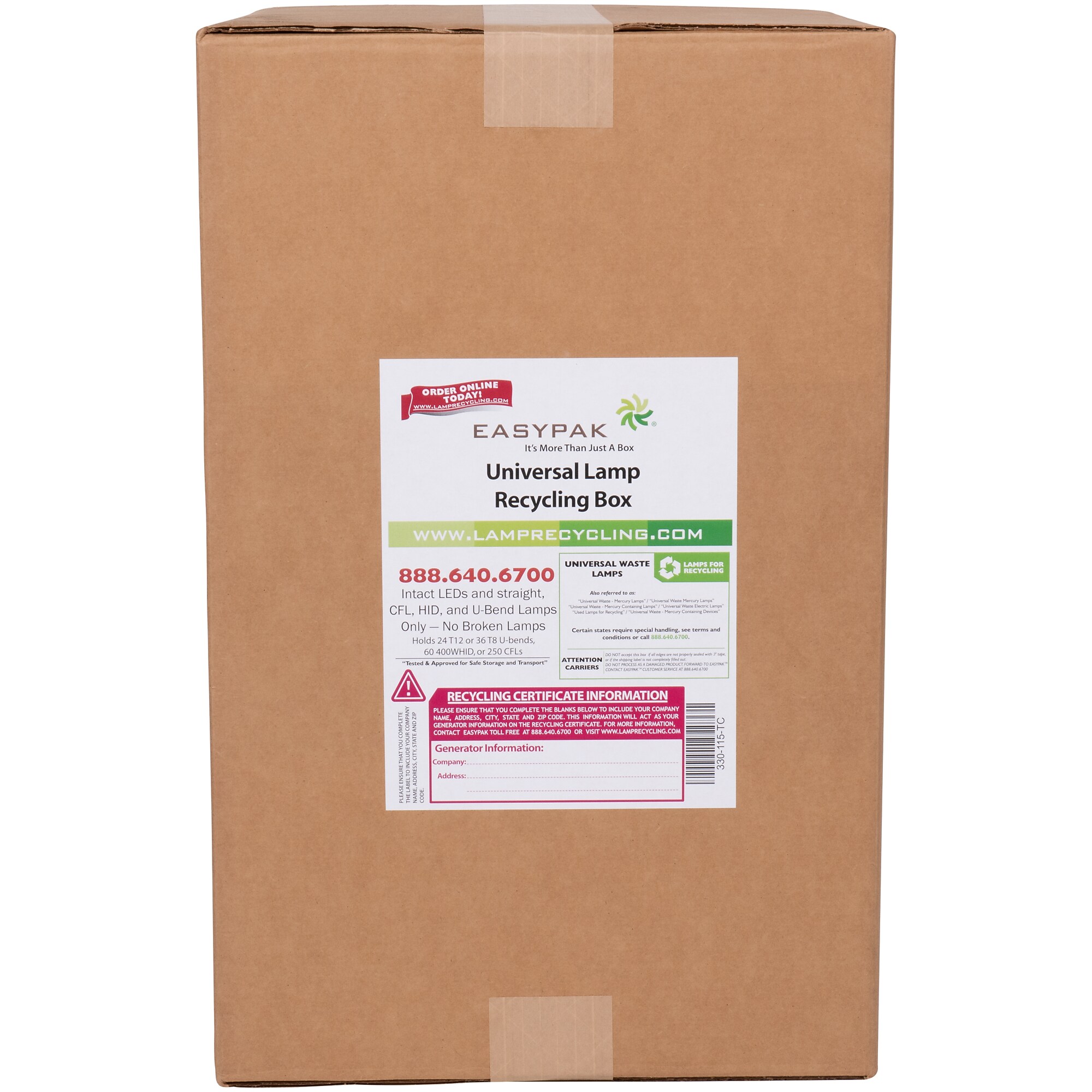 TerraCycle Regulated Waste EasyPak Universal Lamp Recycling Box, 15 Gallon (510-1300) Sansujyuku sansujyuku.com