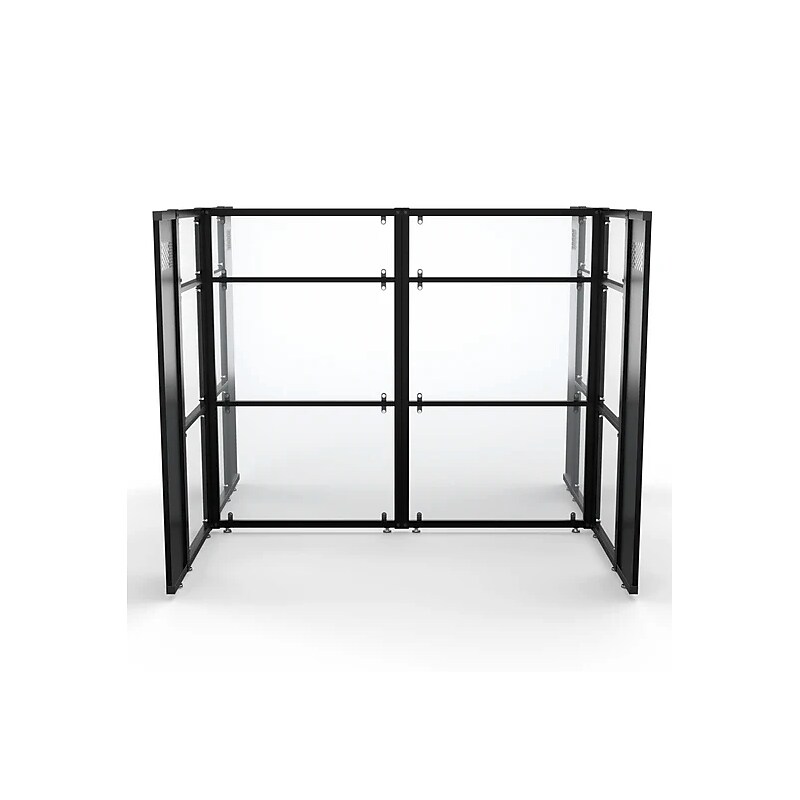 VersaDesk WorkNest 66"H x 81"W 2 Person H-Shaped Cubicle Panel Workstation, Black (WNCH-7296-B) image 1