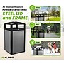 Alpine Industries Steel Outdoor Commercial Trash Can with Ashtray Dome Lid, 40 Gallon, Silver, 2/Pack (ALP472-40-SIL-2PK)~#|#~57F246FD-6644-45BC-8693588F3F0460AD_sc7