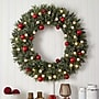 Nearly Natural 4-ft Oversized Pre-Lit Frosted Holiday Christmas Wreath with Ornaments and 40 LED Globe Lights (W1275)~#|#~57F4C024-63ED-483B-9E93D861C47AF779_sc7