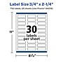 Avery Laser/Inkjet Rectangle Multipurpose Labels, 2.25"  x 0.75", Glossy White, 750/Pack (94216)~#|#~57F7CD2E-EE0D-4E93-ACAAD3263BDDA5EC_sc7