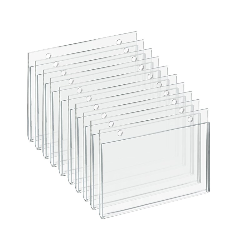 Azar Sign Holder, 6" x 4", Horizontal, Wall Mounted, Clear Acrylic, 10/Pack (162734) image 1