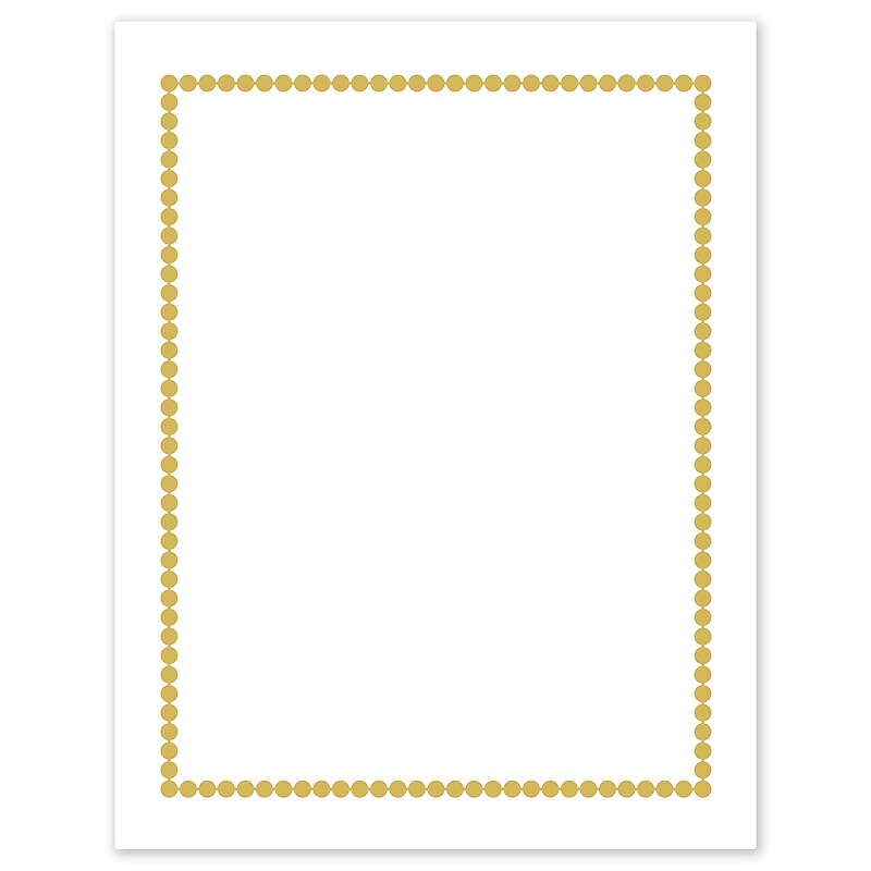 Avery Pre-Printed Gold Beads Design Matte Blank Card, White, 10/Pack (S00-DPF) image 1