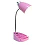 Simple Designs Gooseneck Organizer LED Desk Lamp, 18.50", with iPad Tablet Stand and Charging Outlet, Pink (LD1057-PNK)~#|#~5805E713-C596-497D-86DF20C27DEC5EA7_sc7