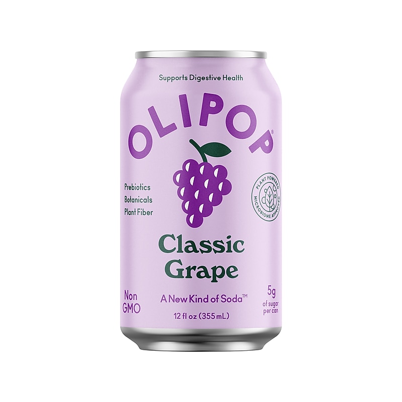 Olipop Prebiotic Classic Grape Soda, 12 fl. oz., 12 Cans/Case (ICO70287) image 1