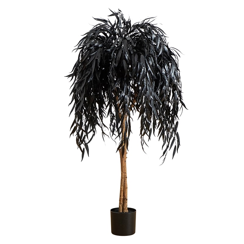 Nearly Natural Artificial Halloween Black Willow Tree, 4' (T5196) image 1