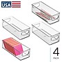 iDESIGN Small Stackable Plastic Storage Bin, Clear, 4/Pack (28417M4)~#|#~580C2458-5DBD-4A1E-958166B586F16C47_sc7