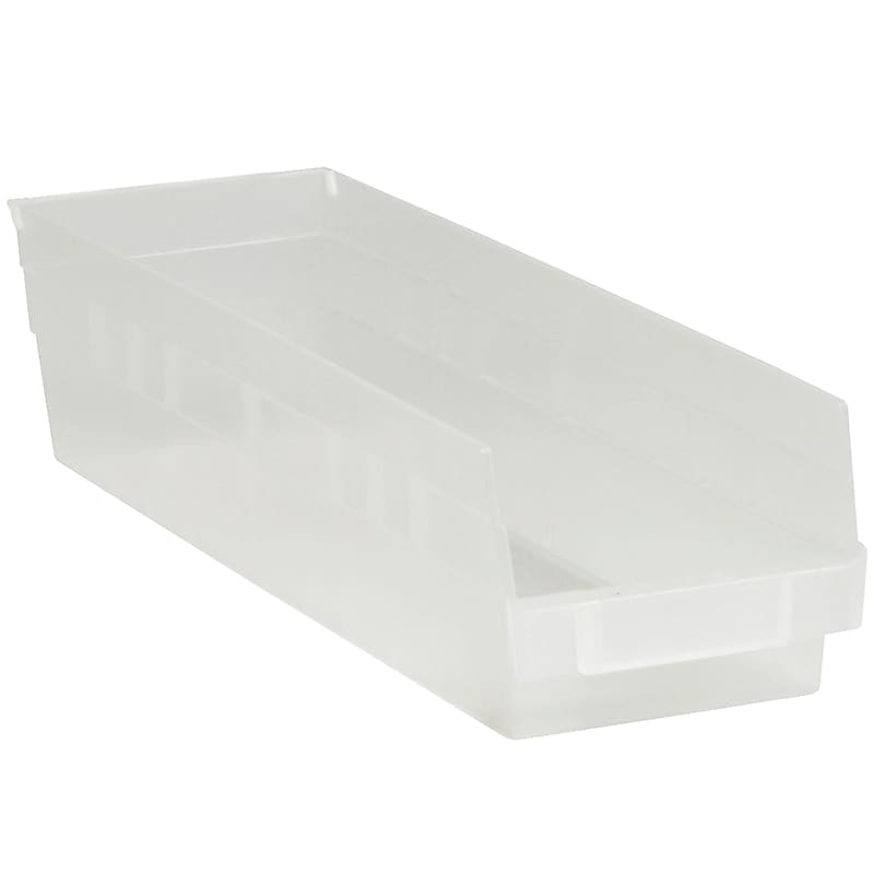 Partners Brand Small Stackable Plastic Storage Bin, 17.875" x 4"x 4.125", Clear, 20/Carton (BINPS111CL) image 1
