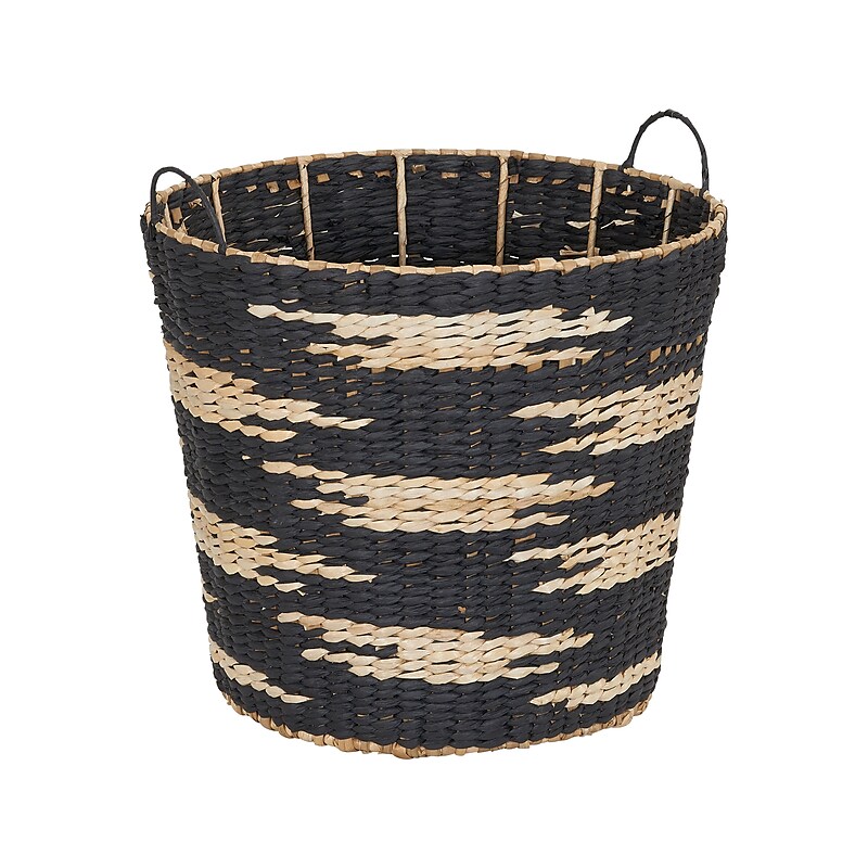 Household Essentials Puddle Cattail/Paper Storage Basket, Black/Light Beige (ML-6750) image 1