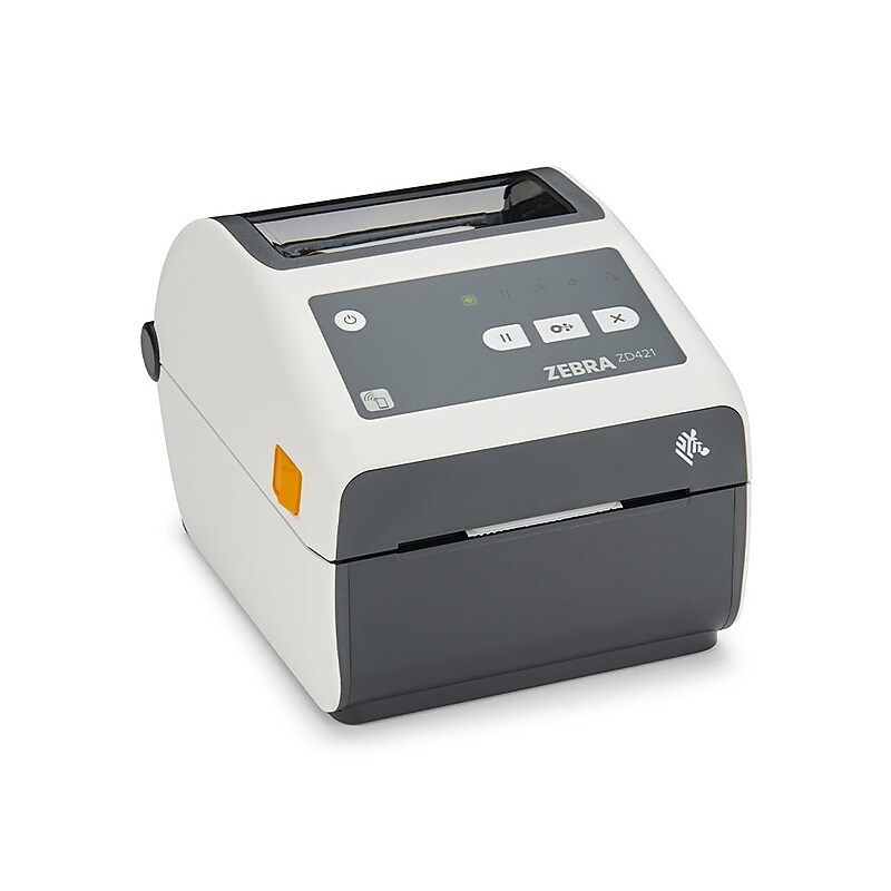 Zebra ZD4AH42-301X01EZ ZD421 Healthcare Thermal Transfer Printer 4" Wide (203 dpi), USB, Wi-Fi 6, Bluetooth, White image 1