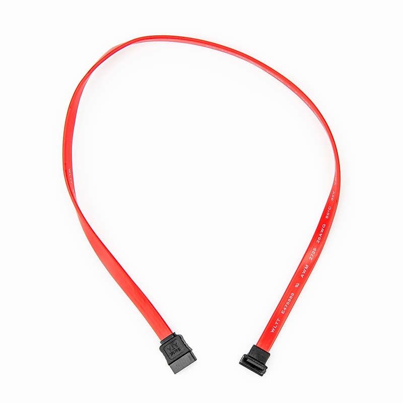 Rocstor 1.5' SATA 3.0 to Right Angle SATA 3.0 Cable, Female to Female, Red (Y10C865-RD) image 1