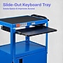 Luxor LEADER 3-Shelf Adjustable Media Utility Cart with Pullout Tray and Locking Cabinet, Blue (AVJ42KBC-RB)~#|#~5819B09E-047D-4CB9-9395F6B3179F572C_sc7