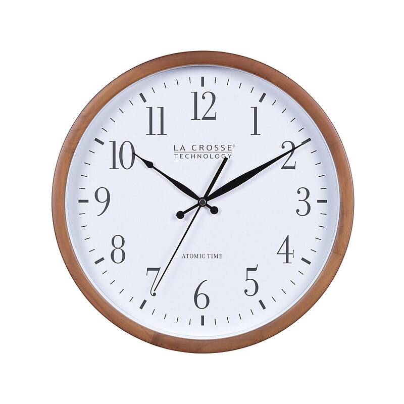 La Crosse Technology Atomic Analog Wall Clock, Wood, 12.80" (404-50447) image 1