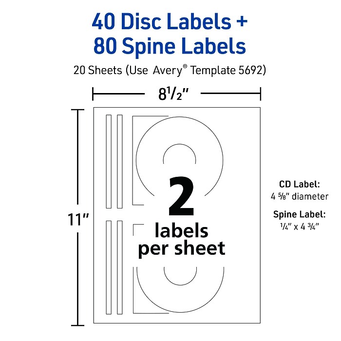 Organizing Labels Assorted Avery® Binder Spine Inserts - Binder Spine ...