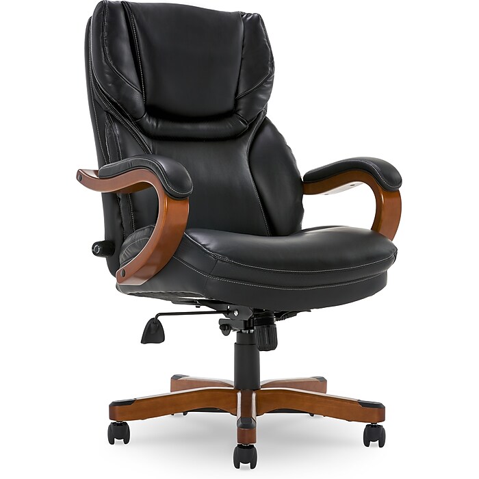 Serta Bonded Leather Big Tall Executive Chair Brainstorm Black