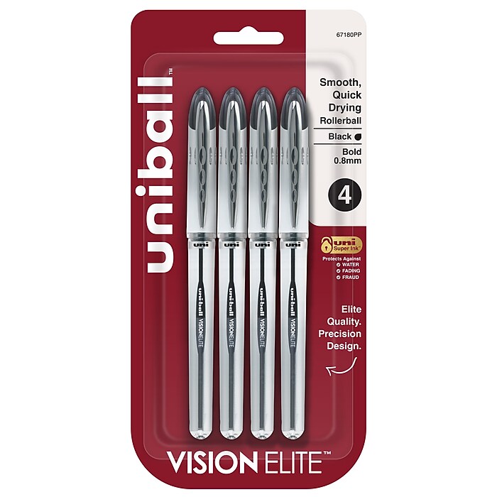uni-ball Vision Elite Rollerball Pen, Bold Point, 0.8mm