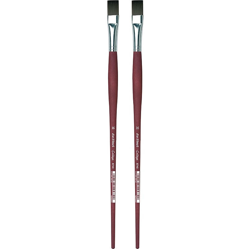 da Vinci COLLEGE Oil and Acrylic Synthetic Bristle, Flat Brush, 2/Bundle (DVXVA874016-2) image 1