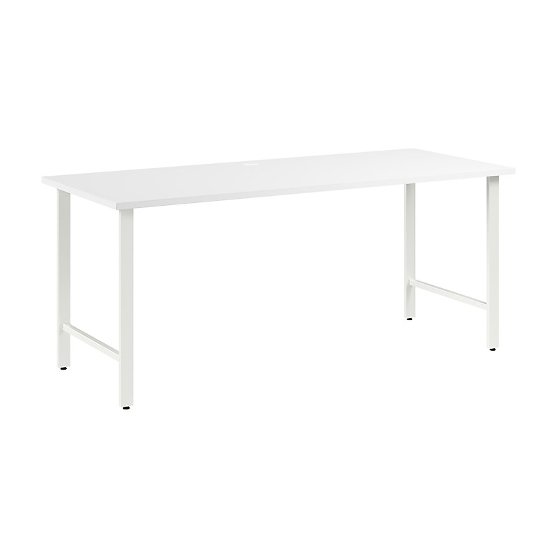 Bush Business Furniture Hustle 72"W Computer Desk with Metal Legs, White (HUD272WH) image 1