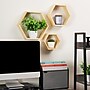 Mind Reader 3-Shelf Mounted Honeycomb Hexagon Floating Shelves, 12" x 3.13" x 13.75" (WWALL3PC-BRN)~#|#~583B3B4E-A4D3-4CA4-BCBD2D1A95676F97_sc7