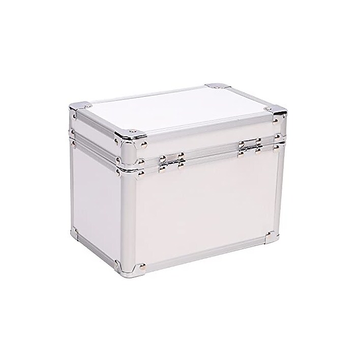 Vaultz Storage Container w/ Combination Lock, Plastic, White