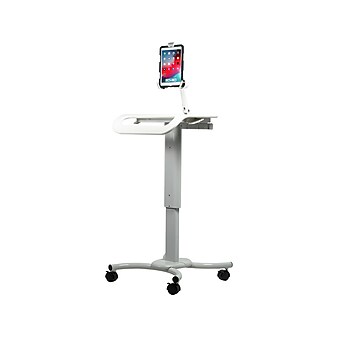 CTA Digital Adjustable Rolling Security Medical Workstation Cart, Gray (QPAD-HRSW)