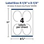 Avery Laser/Inkjet Oval  Waterproof Multipurpose Labels, 3.25"  Dia, White, 40/Pack (94059)~#|#~584359D8-D30D-47C3-B8D86959AAAD0F1C_sc7