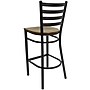 Flash Furniture HERCULES Series Traditional Metal Ladder Back Restaurant Barstool, Black/Mahogany, 2-Pieces/Pack (2XUDG697BMAW)~#|#~5845D4A1-0B84-4565-B1A12D338A34E93C_sc7