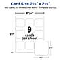 Avery Clean EdgeBusiness Cards, 2.5" x 2.5", White, 9 Cards/Sheet, 180 Cards/Pack (35702)~#|#~58461D92-7B89-48ED-A48B120A41A9EBC0_sc7