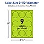 Avery Decorative Edge Multipurpose Labels, 2.5" Dia., Bright Green, 360/Pack (94516)~#|#~5846F141-F680-45A0-A064EAEF6CB3FC0B_sc7