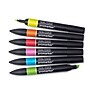 Winsor & Newton Promarker Dual-Tip Alcohol Based Marker, Vibrant Tones, 6/Pack (WNX0290110)~#|#~584945F1-E2E6-463C-8E230C7365A4CDE8_sc7