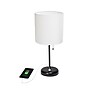 Creekwood Home Oslo 19.5" LED Table Lamp with USB Port, Black Base/White Shade (CWT-2011-BA-LB)~#|#~584DDBCD-9EF5-4FC9-8525158748134196_sc7