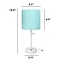 Creekwood Home Oslo 19.5" LED Table Lamp with USB Port, White Base/Aqua Shade (CWT-2011-AW-LB)~#|#~58511217-ADC4-4A02-A13CBE52F93F7949_sc7
