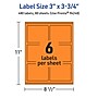Avery Laser/Inkjet Multipurpose Rectangle Labels, 3" x 3.75", Bright Orange, 480/Box (94248)~#|#~5856407B-6190-4A08-95FA76ABFA352DA7_sc7