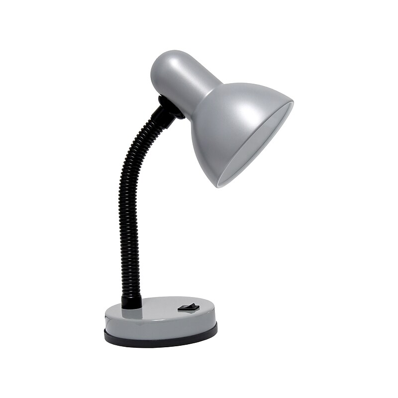 Creekwood Home Essentix Incandescent Desk Lamp, 14.25", Silver Metal (CWD-1000-SL) image 1