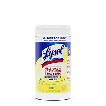 Lysol Disinfecting Wipes, Lemon & Lime Blossom, 80 Wipes/Pack (1920077182)