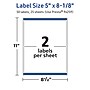 Avery TrueBlock Laser/Inkjet Rectangle Multipurpose Labels, 5" x 8-1/8", White, 50/Pack (94259)~#|#~58669E5D-20EA-4AA1-8405E11E114FAD79_sc7