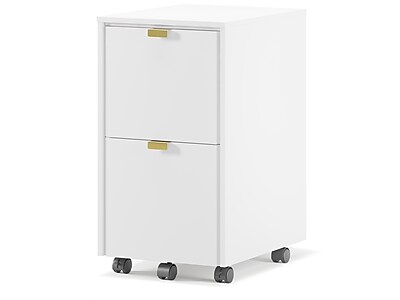 Whalen Breenly 2-Drawer Mobile Vertical File Cabinet, Letter/Legal Size, 28″H x 16″W x 20.63″D, Off-White/Gold (SPUS-BRMF-WH) Sansujyuku sansujyuku.com