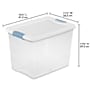 Sterilite 25 Quart Latching Storage Bin with Lid, Plastic, White, 6/Carton (14958006CT)~#|#~586A386D-D1DC-490B-8D243AF0BD4138CB_sc7