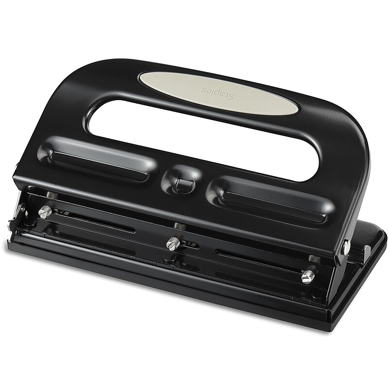 Staples Circle 3-Hole Punch, 30 Sheet Capacity, Black (24549/33989) image 1