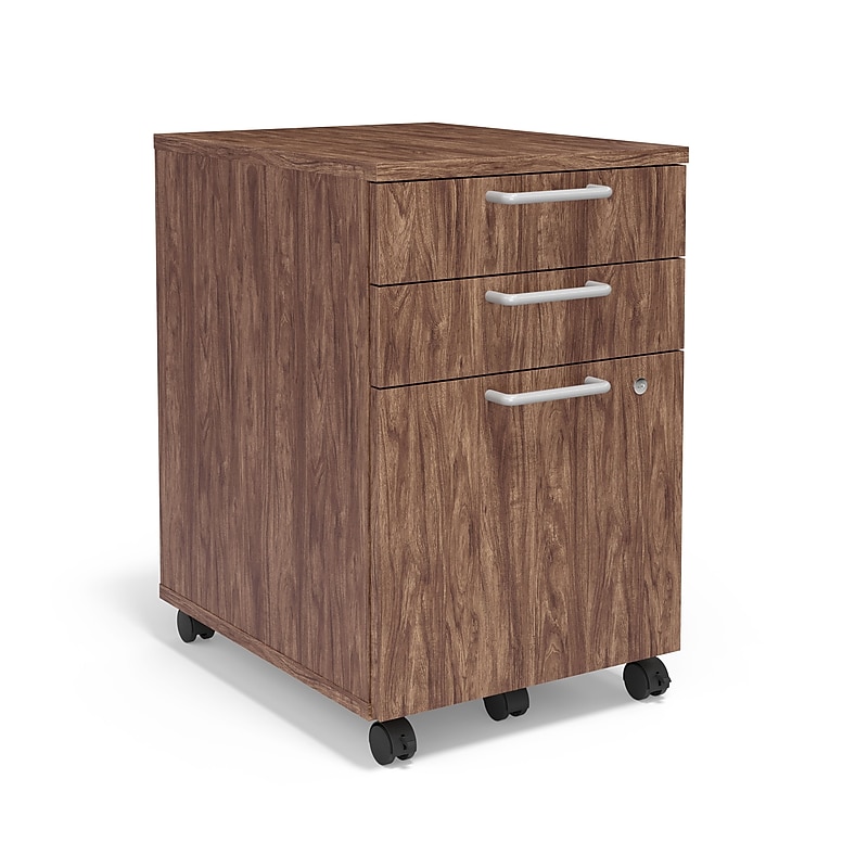 Union & Scale™ Essentials 3-Drawer Mobile Vertical File Cabinet, Letter/Legal, Lockable, 24.3"H x 15.6"W x 21.3"D, Espresso image 1