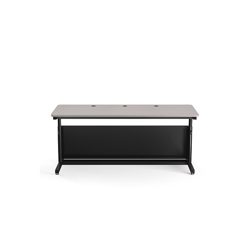 VersaDesk Deluxe 72"W Manual Adjustable Standing Computer Table, Grey/Black (CTL7230-BG) image 1
