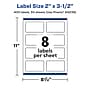 Avery Laser/Inkjet Rectangle Glossy Labels, 2" x 3.5", Clear, 400 Labels/Box (94238)~#|#~58745D7F-A7F6-4DE0-AC7E3123640C0036_sc7