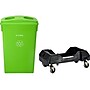 Alpine Industries Polypropylene Recycling Bin with Lid and Dolly, 23 Gallon, Lime Green (ALP477-LGRN3-PKD)~#|#~58750AF4-05DB-42E1-B4963EE344905C39_sc7