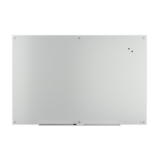 TRU RED™ Magnetic Tempered Glass Dry Erase Board, White, 6' x 4' (TR61197)