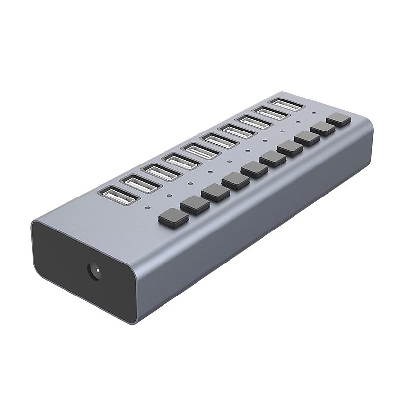 4XEM 10-in-1 USB 3.0 Charging Hub, Gray (4XHS070M1) image 1