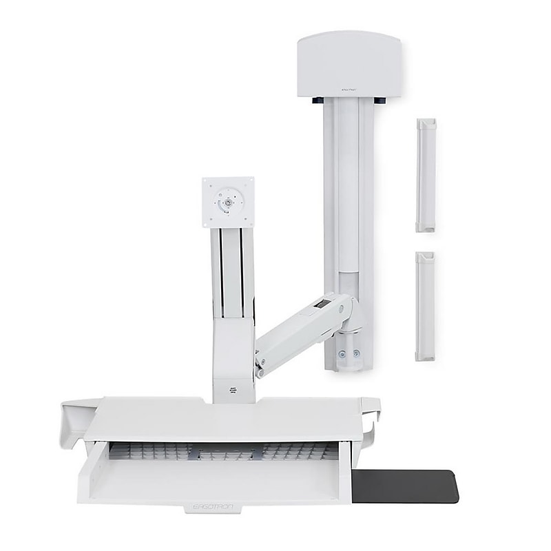 Ergotron StyleView Adjustable Keyboard & Monitor Mount Workstation, Up to 24" Monitor, White (45-272-216) image 1