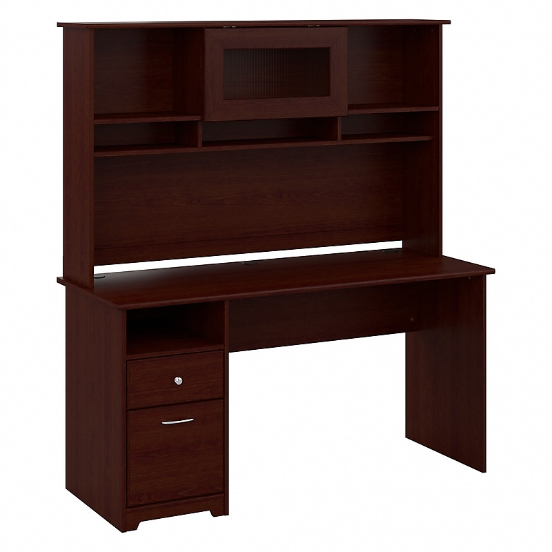 Bush Furniture Cabot 60"W Computer Desk with Hutch, Harvest Cherry (CAB042HVC) image 1