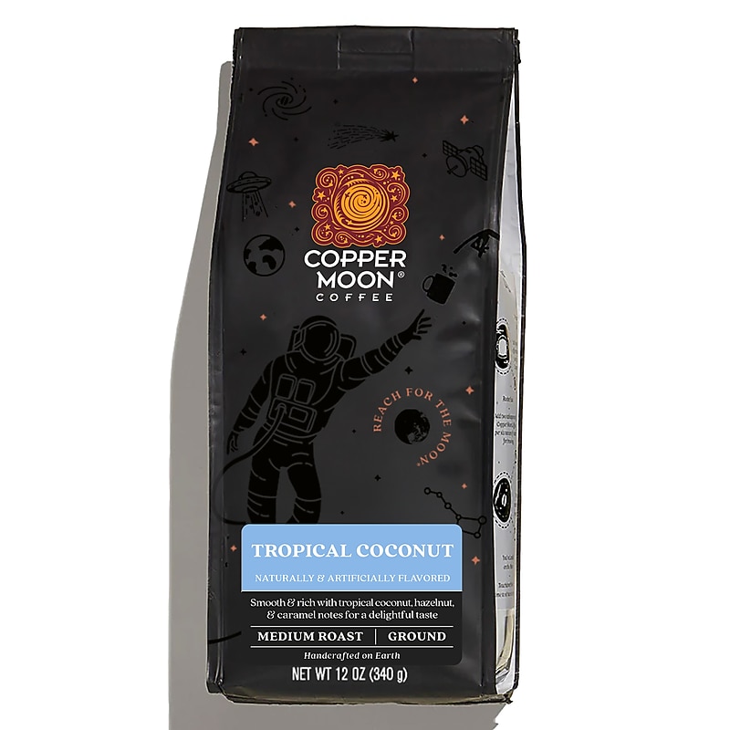 Copper Moon Tropical Coconut Ground Coffee, Medium Roast, 12 oz. (210145) image 1