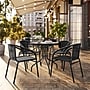Flash Furniture Lila 28'' Round Table with 4 Rattan Stack Chairs, Black (TLH087RD037BK4)~#|#~588C9607-EF18-49E7-9E4887B67189FB3F_sc7